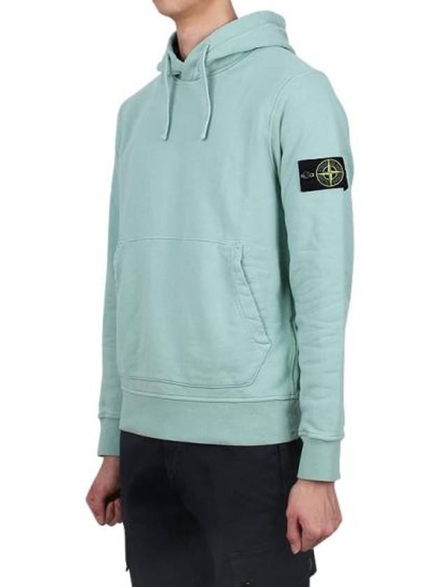 Logo Patch Drawstring Hoodie Green - STONE ISLAND - BALAAN 3