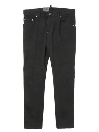 Skater Logo Patch Straight Jeans Black - DSQUARED2 - BALAAN 2