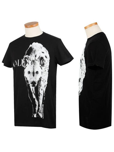 Unisex RV3MG00 VWTY 0NO Hyena motif tshirt - VALENTINO - BALAAN 1