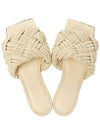 Women's Lido Flat Slippers Cream - BOTTEGA VENETA - BALAAN.