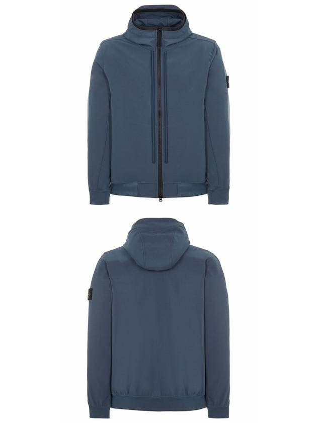 Wappen Patch Soft Shell Hooded Jacket Avio Blue - STONE ISLAND - BALAAN 5