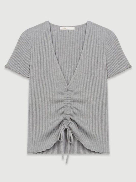 Women's Knit Top Gray - MAJE - BALAAN.