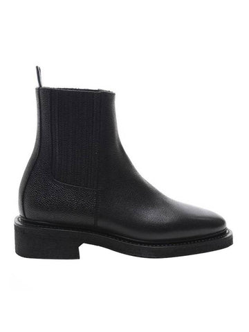 Three Stripes Leather Chelsea Boots Black - THOM BROWNE - BALAAN 1