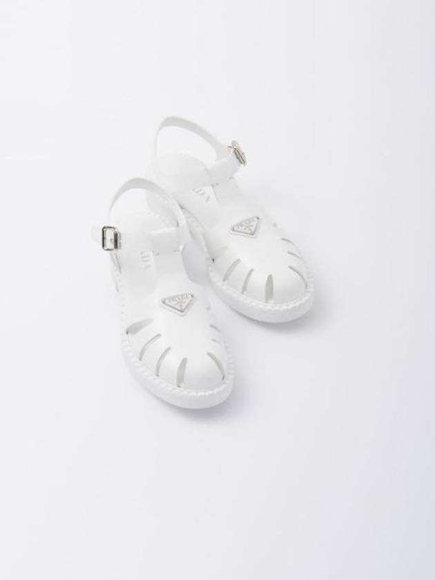 Brushed Leather Fisherman Sandals White - PRADA - BALAAN 3