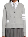 4-Bar Loopback Jersey Cardigan Light Grey - THOM BROWNE - BALAAN 2