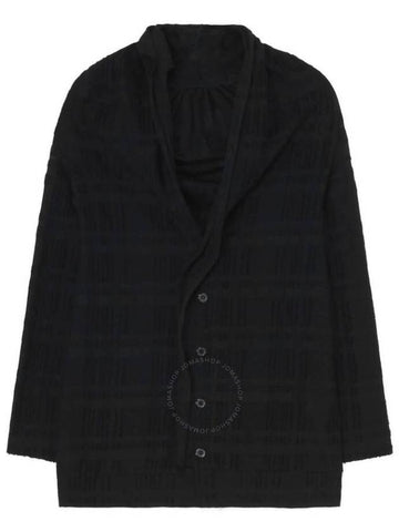 Yohji Yamamoto Intarsia Plaid JQ Cardigan, Brand Size 2 (Small) - YOHJI YAMAMOTO - BALAAN 1