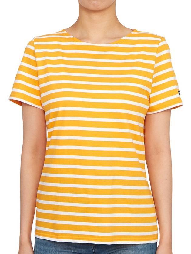 Etrille Striped Short Sleeve T-Shirt White Orange - SAINT JAMES - BALAAN 1