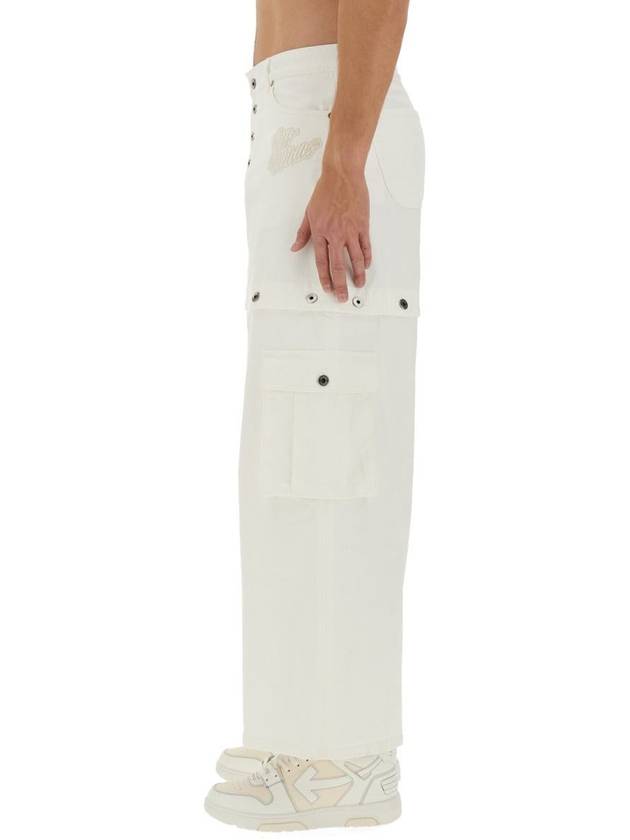 90 aposs mid-rise straight jeans OMYA183S24DEN0010202 - OFF WHITE - BALAAN 5