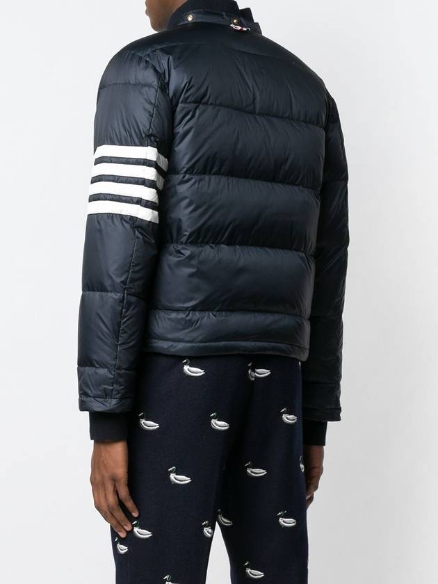 Downfilled Nylon 4-Bar Bomber Padding Navy - THOM BROWNE - BALAAN 5