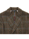 Men's Breasted Check Double Coat Brown - VIVIENNE WESTWOOD - BALAAN.