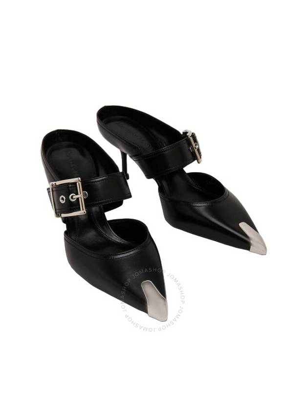 Alexander Mcqueen Punk Buckle Leather Mules, Brand Size 36 ( US Size 6 ) - ALEXANDER MCQUEEN - BALAAN 3