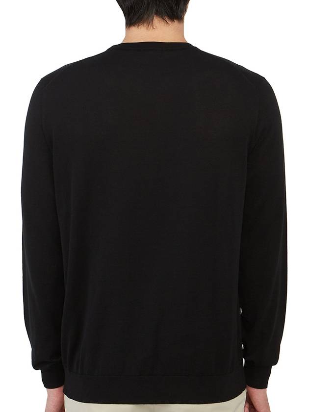 Men's Crew Neck Cotton Knit Top Black - DRUMOHR - BALAAN 5