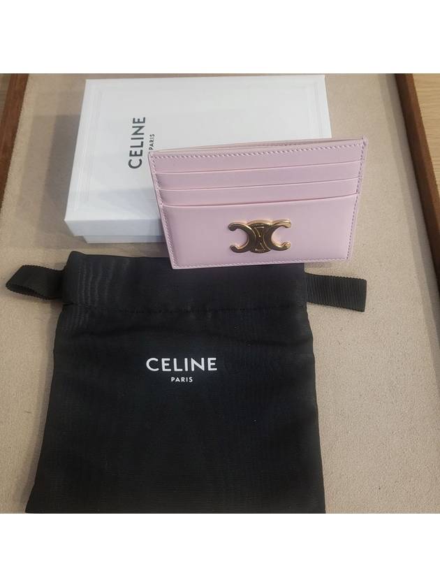 Triomphe Shiny Calfskin Card Wallet Pink - CELINE - BALAAN 6