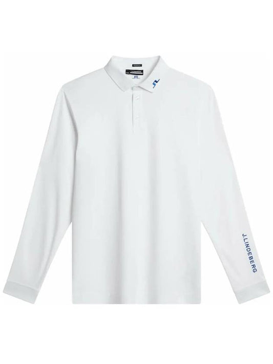 Men's Tour Tech Long Sleeve Polo Shirt White - J.LINDEBERG - BALAAN 2