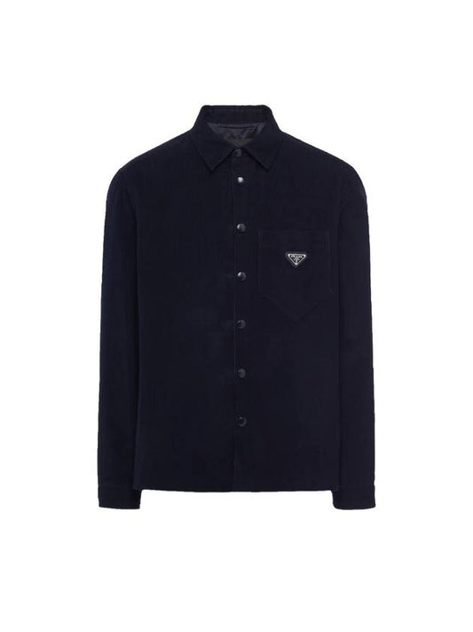Cotton Long Sleeve Shirt Black - PRADA - BALAAN 1