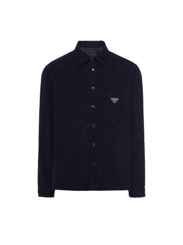 Cotton Long Sleeve Shirt Black - PRADA - BALAAN 1