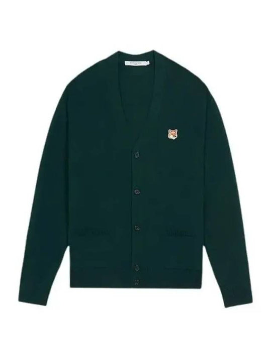 Fox Head Patch Classic Wool Cardigan Deep Green - MAISON KITSUNE - BALAAN 1