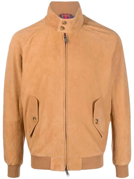 suede zip-up jacket light brown - BARACUTA - BALAAN 1