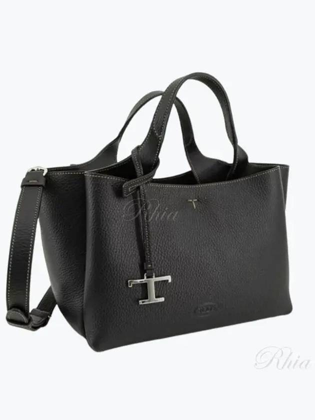 T Timeless Leather Mini Tote Bag Black - TOD'S - BALAAN 2