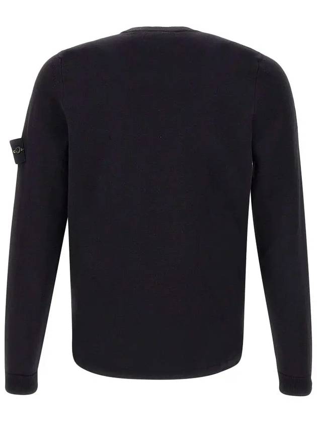 Raw Hand Cotton Crewneck Knit Top Navy - STONE ISLAND - BALAAN 4