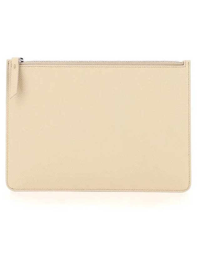 Logo Small Grain Clutch Bag Beige - MAISON MARGIELA - BALAAN 2