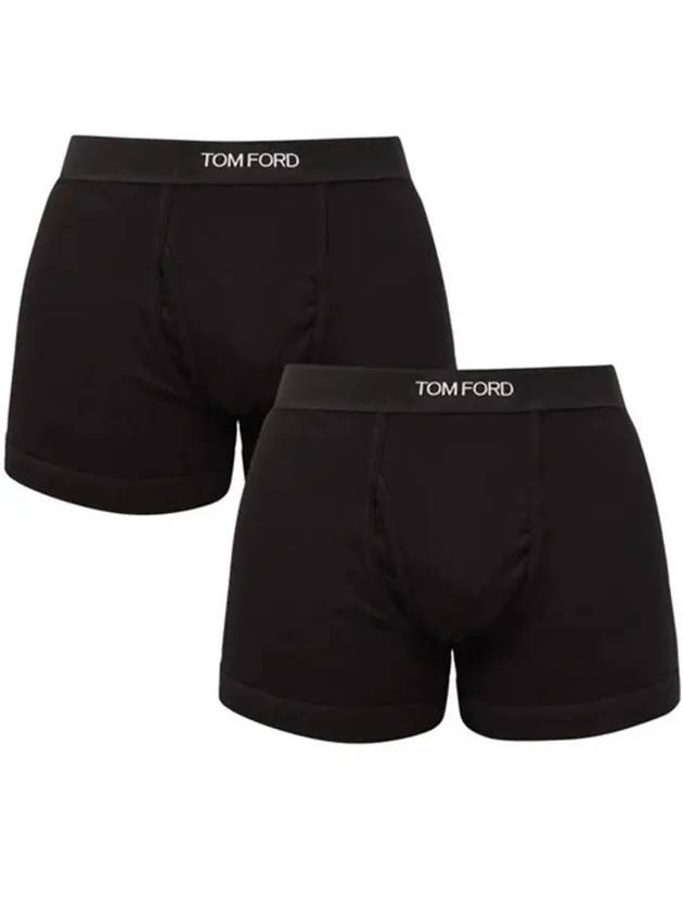 Men's Cotton Boxer Briefs Black 2 Pack - TOM FORD - BALAAN 2