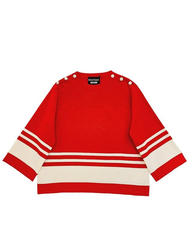 Valentino Women's ALine Cotton Sweater Red White A0908 1104 1113 - MOSCHINO - BALAAN 1