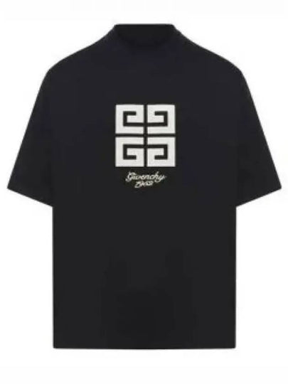 4G Logo Cotton Short Sleeve T-Shirt Black - GIVENCHY - BALAAN 2