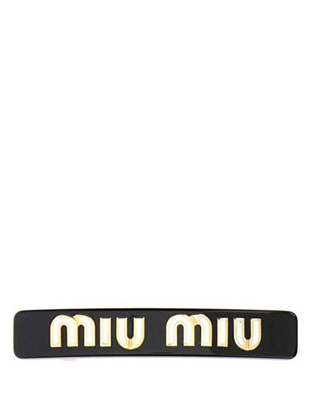 Plexiglas Metal Hair Clip Black - MIU MIU - BALAAN 1