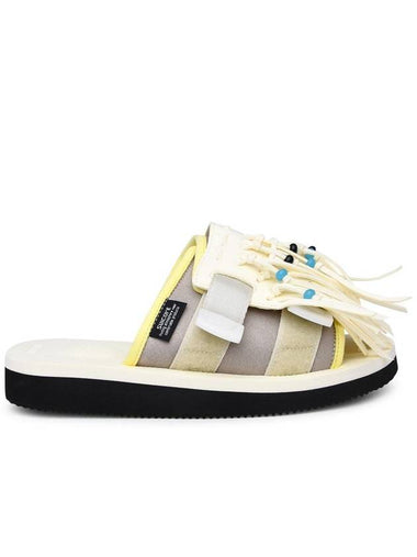 Suicoke Hoto Cab Slipper In Ivory Synthetic Leather - SUICOKE - BALAAN 1