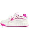 One Stud Leather Low Top Sneakers White Pink - VALENTINO - BALAAN 5