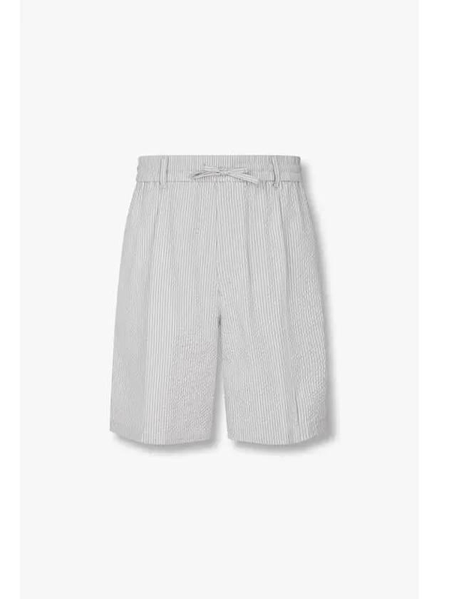 Men s Striped Seersucker Shorts Light Gray - EMPORIO ARMANI - BALAAN 1