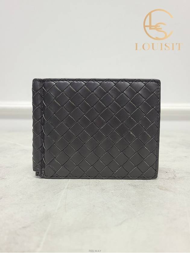 Used luxury goods Louis It Dark gray intrecciato money clip wallet - BOTTEGA VENETA - BALAAN 1