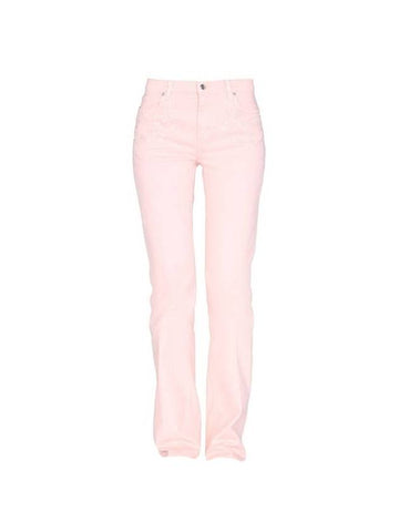 Women's Embroidered Flower Detail Straight Jeans Pink - ETRO - BALAAN 1