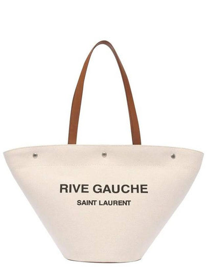 Rive Gauche Canvas Tote Bag Beige - SAINT LAURENT - BALAAN 2