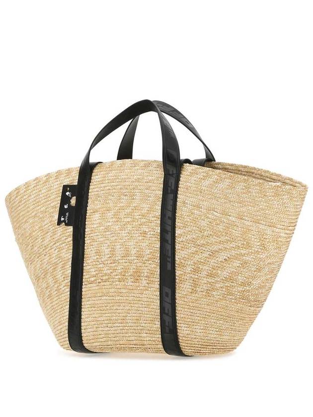 commercial straw tote bag beige - OFF WHITE - BALAAN 3