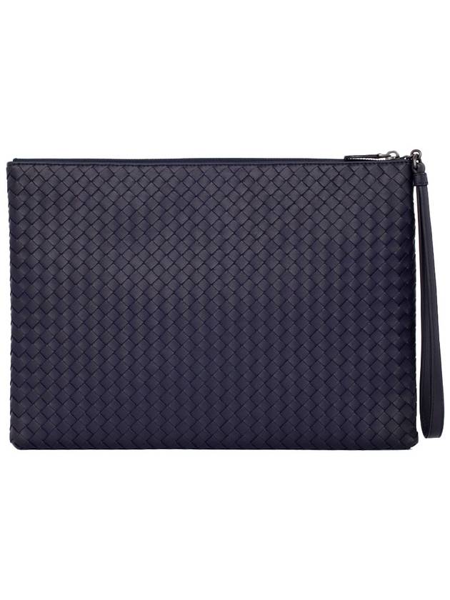 Intrecciato Strap Clutch Bag Navy - BOTTEGA VENETA - BALAAN 4