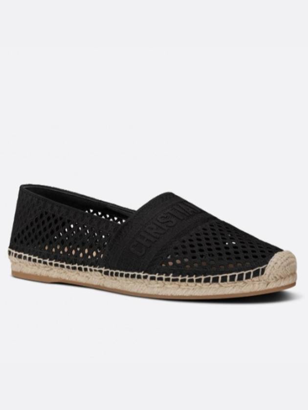 Granville Mesh Embroidery Logo Espadrille Slip-Ons Black - DIOR - BALAAN 3