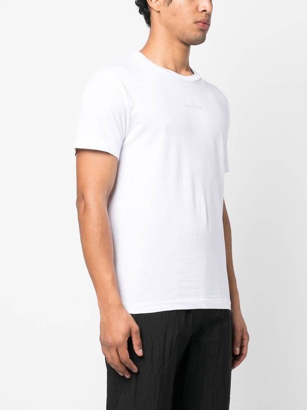 Small Logo Print Short Sleeve T-Shirt White - STONE ISLAND - BALAAN 5