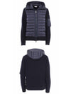 Padded Wool Hooded Jacket Navy - MONCLER - BALAAN 6