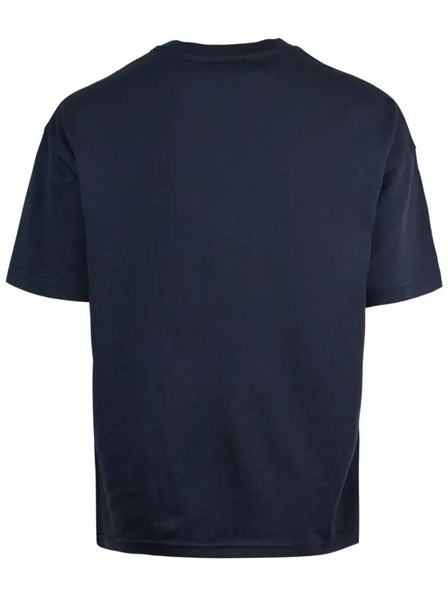 Logo Print Crew Neck Short Sleeve T-Shirt Navy - A.P.C. - BALAAN 4