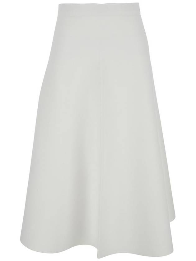 White Mid-Waist Flared Skirt In Viscose Blend Woman - THEORY - BALAAN 1