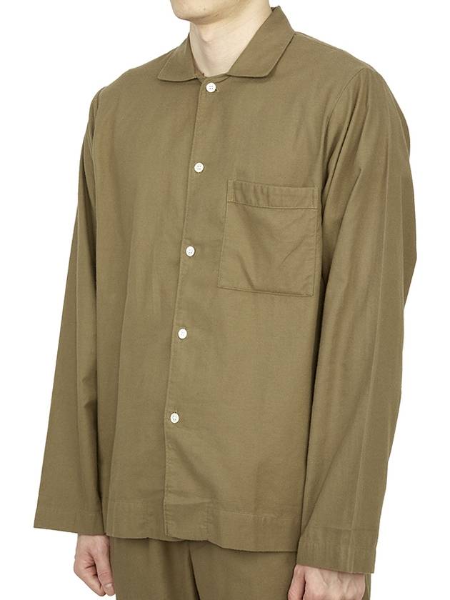 Poplin Pajamas Long Sleeve Shirt Moss - TEKLA - BALAAN 3