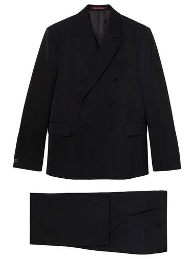 Round Interlocking G Button Wool Suit Black - GUCCI - BALAAN 1