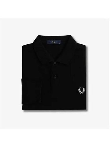 Fred Perry M6006 Long Sleeve Plain Shirt Black White AFPM2436006 350 - FRED PERRY - BALAAN 1