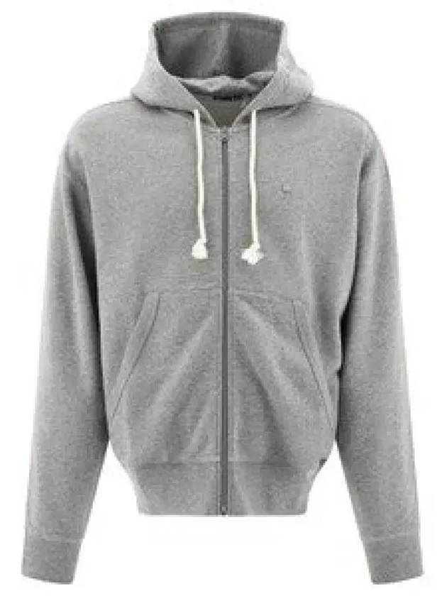 Face Logo Applique Zip-Up Hoodie Grey - ACNE STUDIOS - BALAAN 2