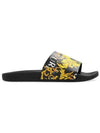 Logo Print Slippers Black - VERSACE - BALAAN 1