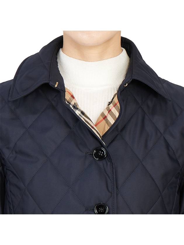 Women's Diamond Quilted Thermoregulated Check Jacket Midnight - BURBERRY - BALAAN 9