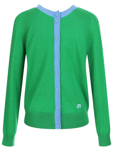 Two-way cardigan 100% fine wool green - MILESANDMILESANDMILES - BALAAN 1