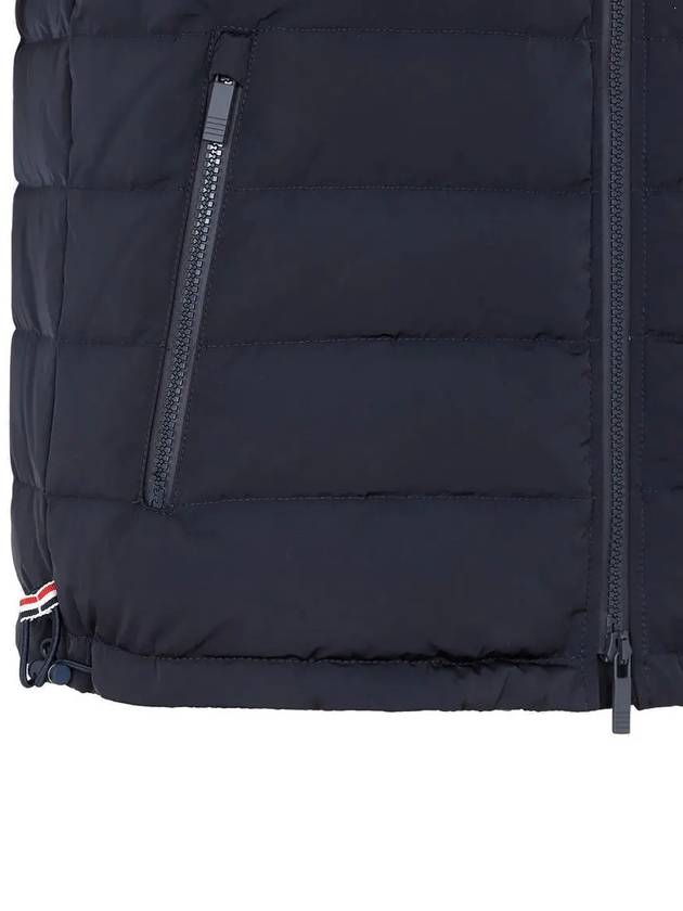 Women s Poly Twill 4 Bar Funnel Neck Down Padded Vest Navy - THOM BROWNE - BALAAN 6